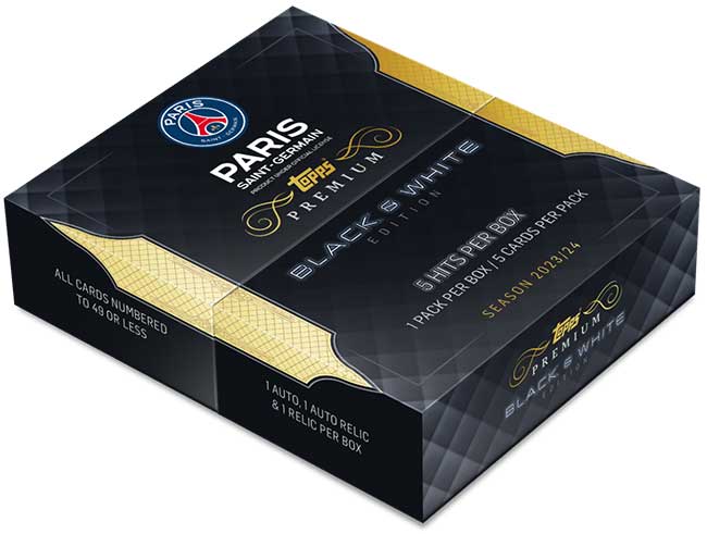 Topps Premium Black & White Edition Paris Saint-Germain 2023-24 Soccer Cards Box