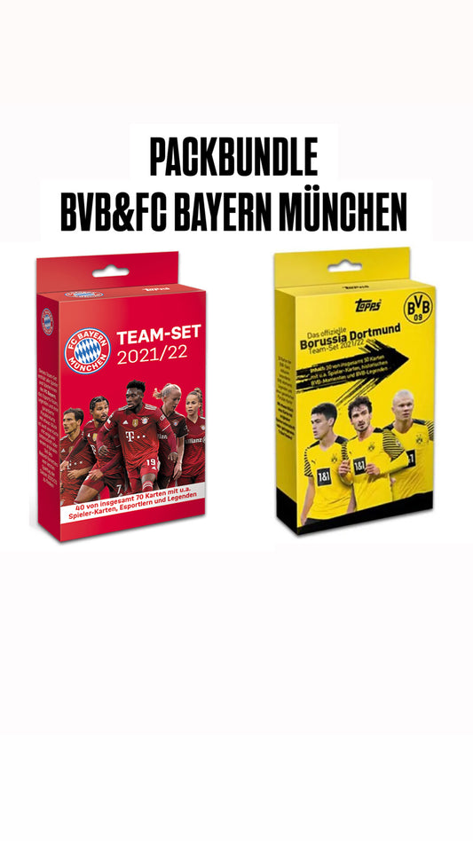 Packbundle 1x Topps BVB Team Set 2021/22 & 1x Topps FC Bayern München Team Set 2021/22